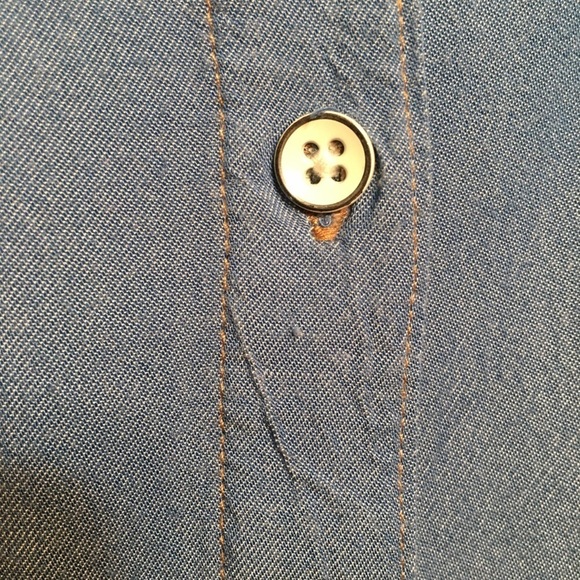 Jachs Girlfriend rolled sleeve rayon denim look top - Picture 4 of 8